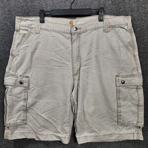 Carhartt Cargo Shorts Adult 42‎ Relaxed Fit Canvas Tan 100277 232 Cotton Mens